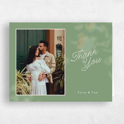 Bright Sage, Green Wedding Thank You - Ola Photo