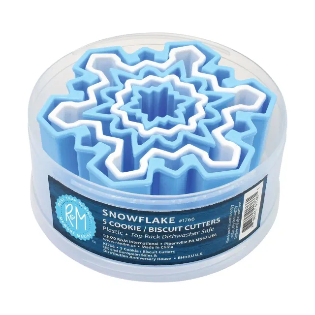 R&M International Snowflake Cookie and Biscuit Cutters, Assorted Sizes, 5-Piece Set