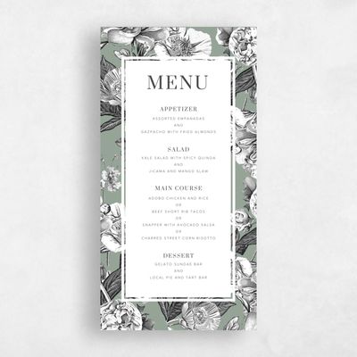 Sage, Green Wedding Menu - Trèfle