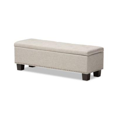 Hannah Fabric Bench in Beige
