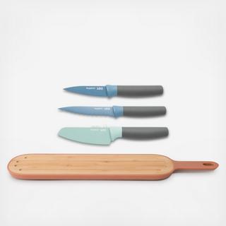 Leo 4-Piece Cutlery and Board Set