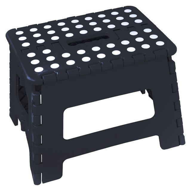 Lexi Home Small 9" Foldable Space Saving Step Stool - Black