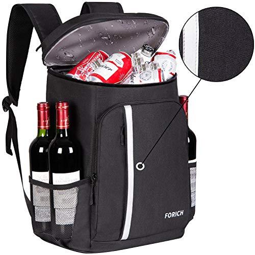 FORICH Cooler Backpack Insulated Leak Proof Backpack Cooler Bag Lightweight Soft Beach Cooler Backpack for Men Women to Work Lunch Picnics Camping Hiking, 30 Cans (Black)