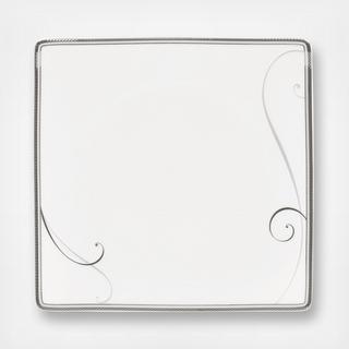 Platinum Wave Square Salad Plate