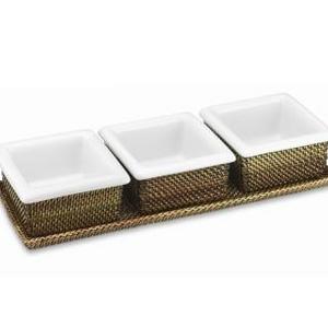 Nito Condiment Caddy with Ceramic Inserts