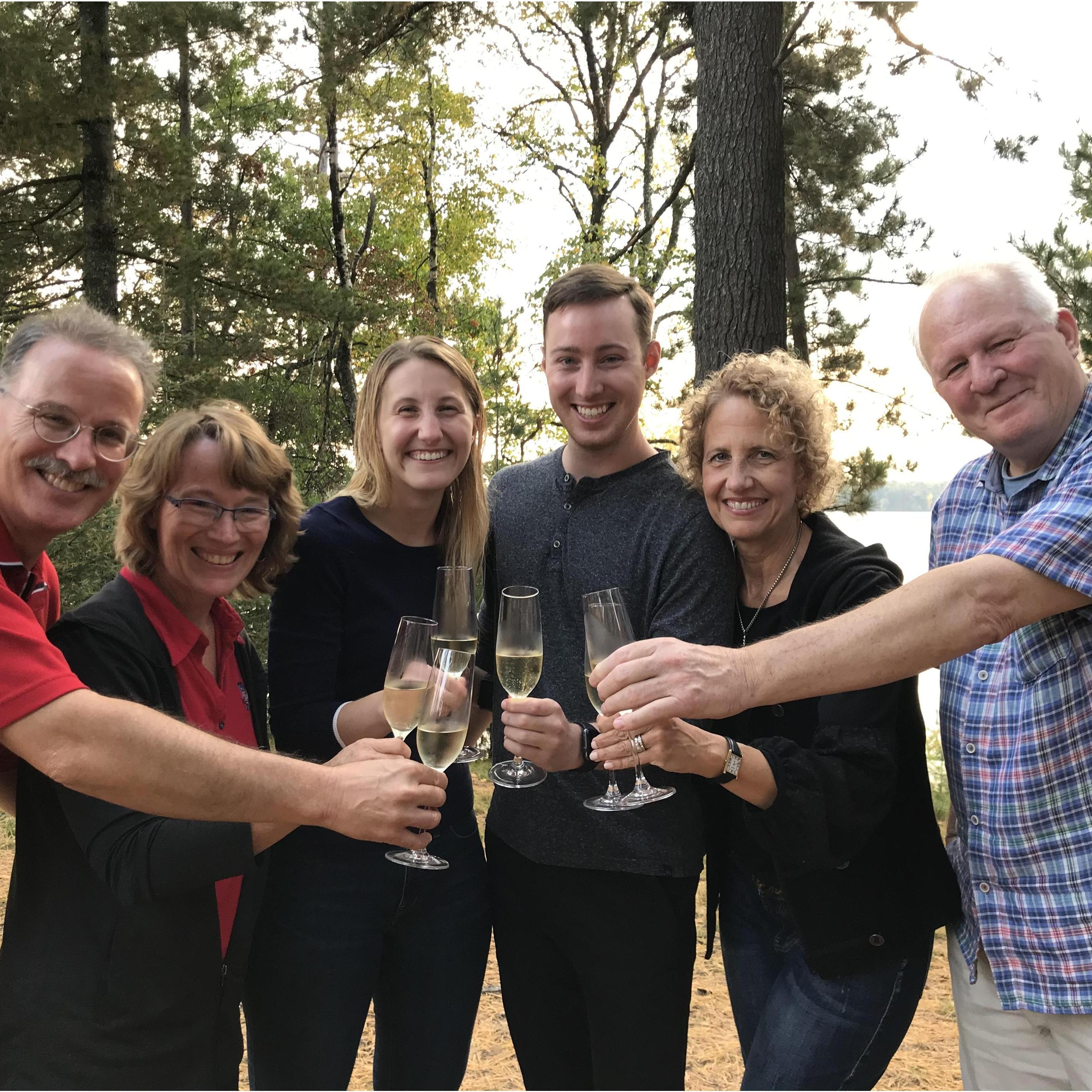 Celebrating the engagement in Eagle River, WI!