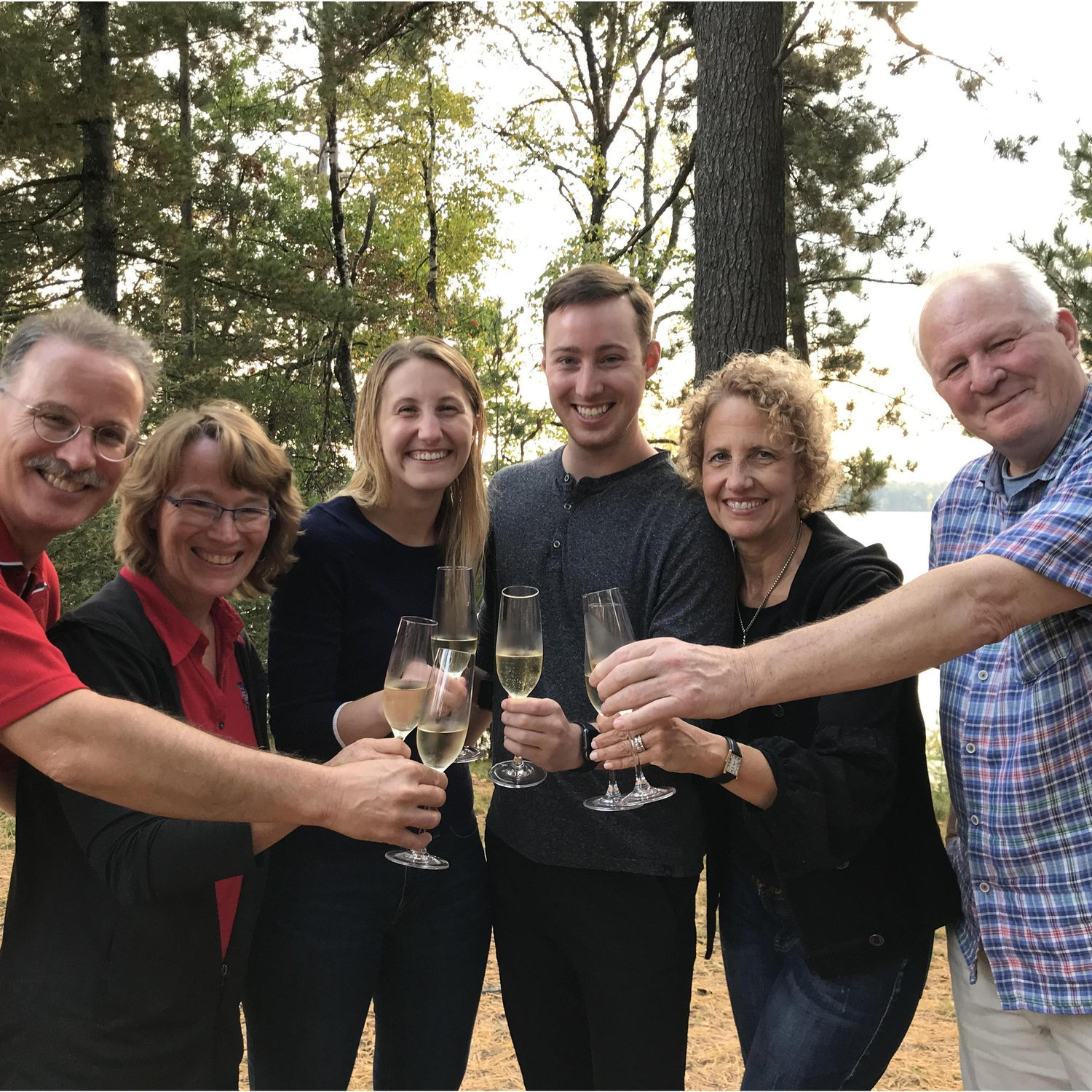 Celebrating the engagement in Eagle River, WI!