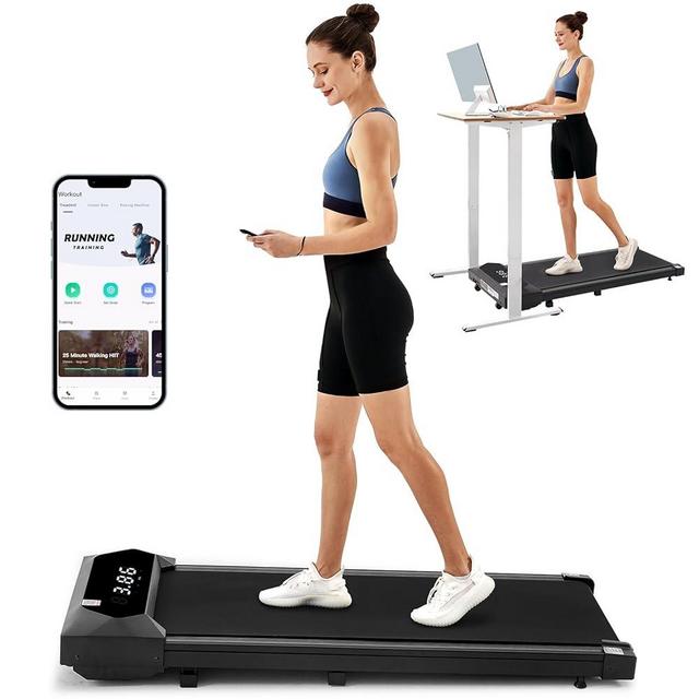 DBT Walking Pad Treadmill Under Desk, Portable Walking Treadmill with 220lb Weight Capacity, 2.25HP Under Desk Treadmill with Remote Control LED Display, Jogging Machine Home/Office