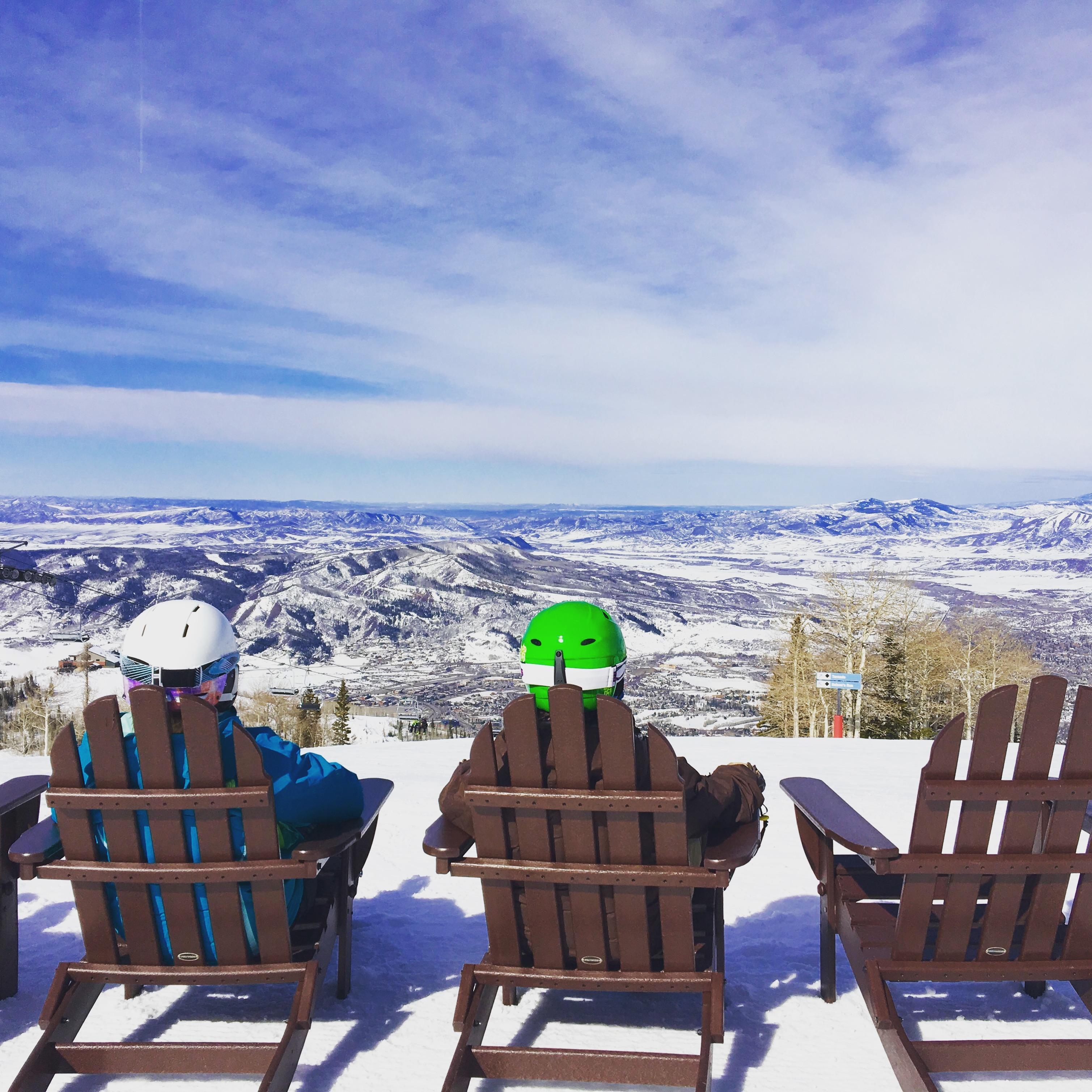 Taking in the view at another one of our favorite places on the planet, Four Points Hut in Steamboat, CO