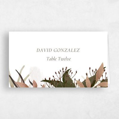 White Boho Wedding Place Card - Segovia