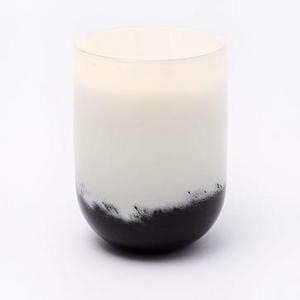 Black + White Speckled Glass Candle, Large