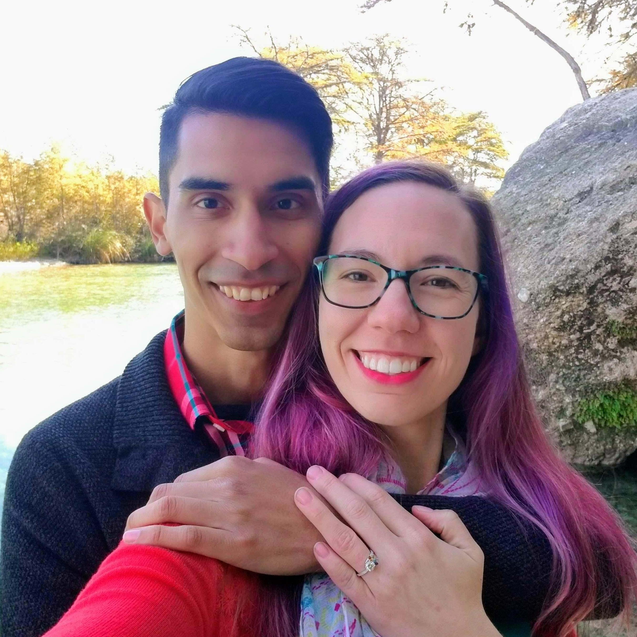 Right after I said "Yes!" on the Frio River at Garner State Park