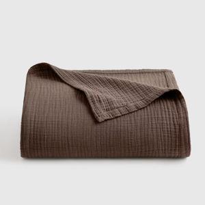 Organic Cotton Gauze Blanket - Chocolate, Full/Queen