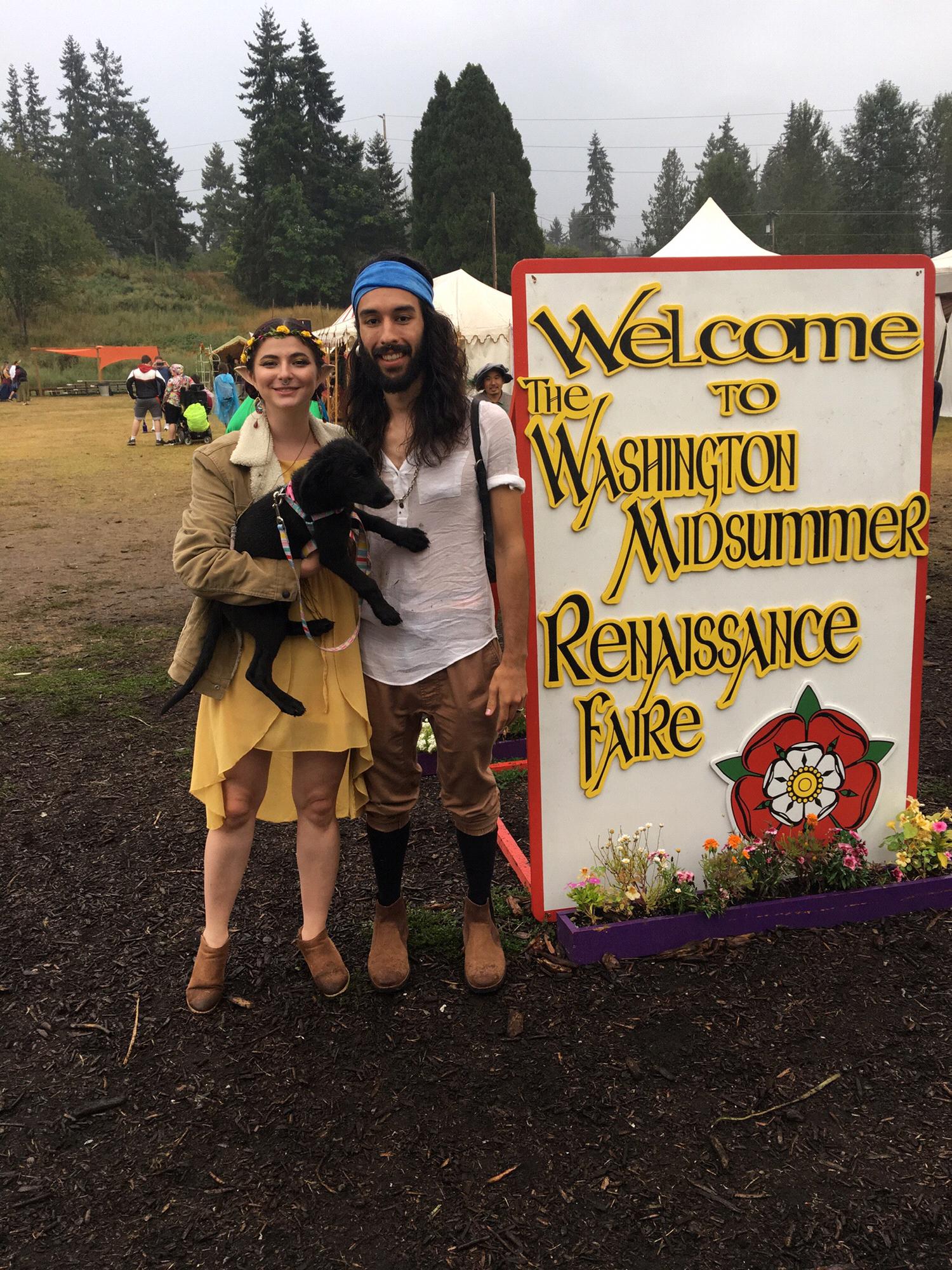 The lovely Midsummer Renaissance Faire was still fun even though it rained half the time we were there, and it was unbearably hot the other half! Check out that wee little pup!