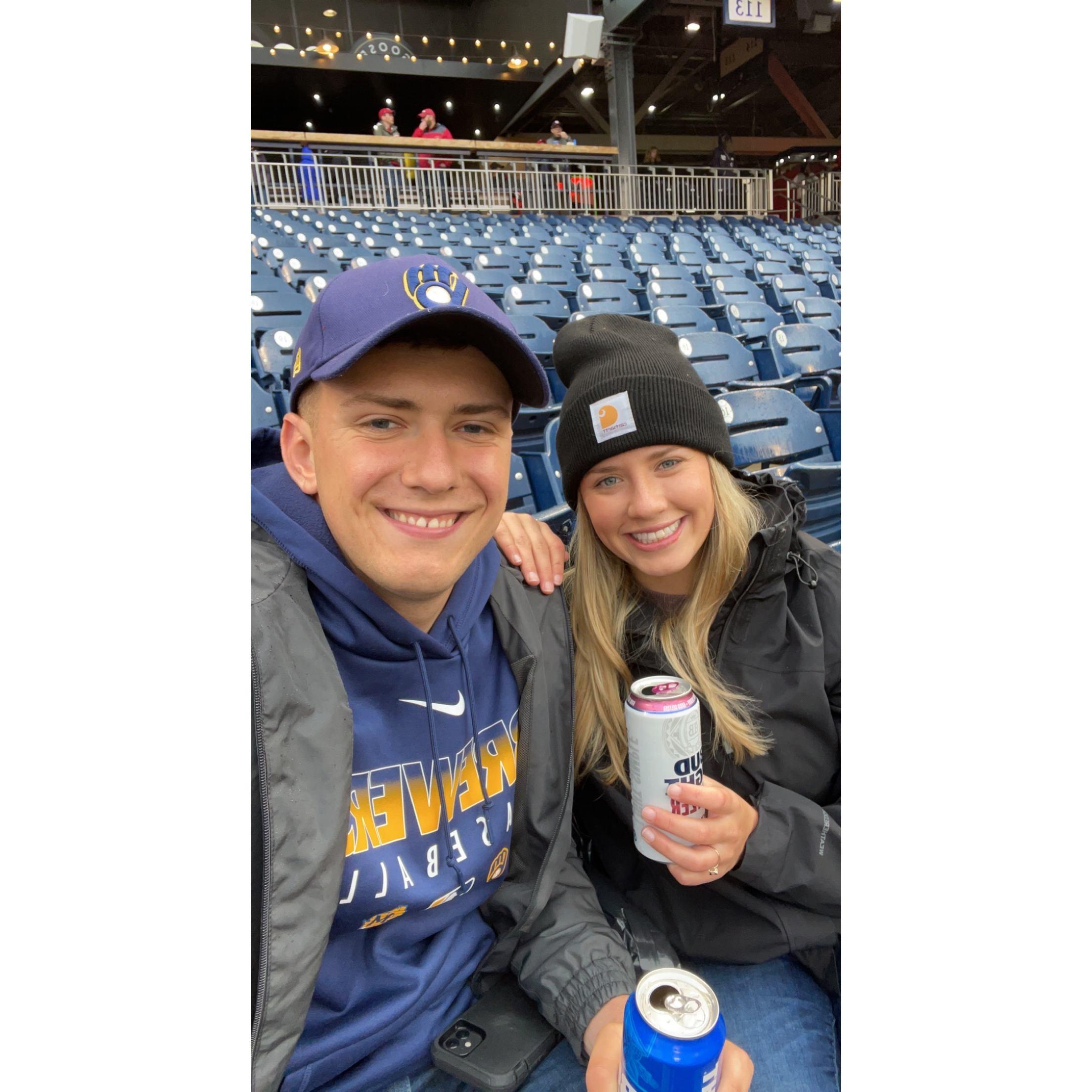 First sporting event together, we went and saw the brewers in D.C.