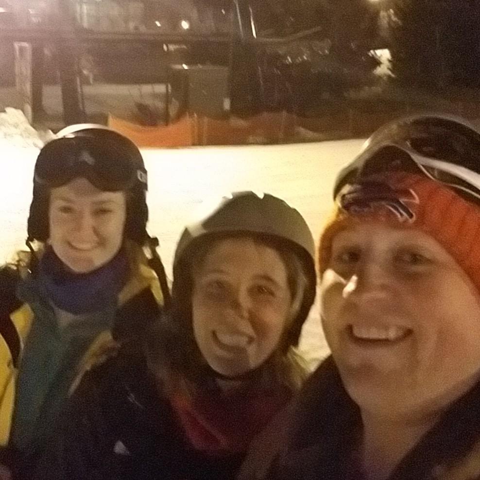 Hannah & Andy got stuck on a black diamond. Hannah is a pro. Andy....not so much. (I went on 1 hill & reached ungodly speeds) Just 1 example of how Andy helps me to try new things.