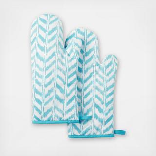 Maui Herringbone Oven Mitt, Set of 2