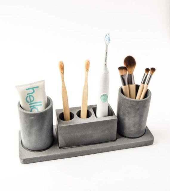 Concrete Bathroom Tray Organizer (4 piece set)