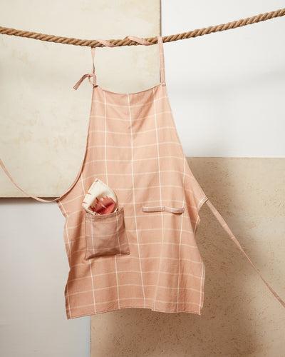 Grid Apron Peach