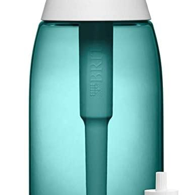 Brita Plastic Water Filter Bottle, 36 oz, Sea Glass