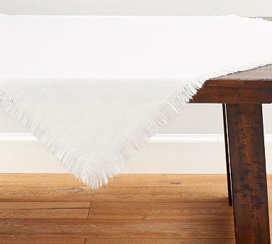 Ivory Fringe Cabana Table Throw