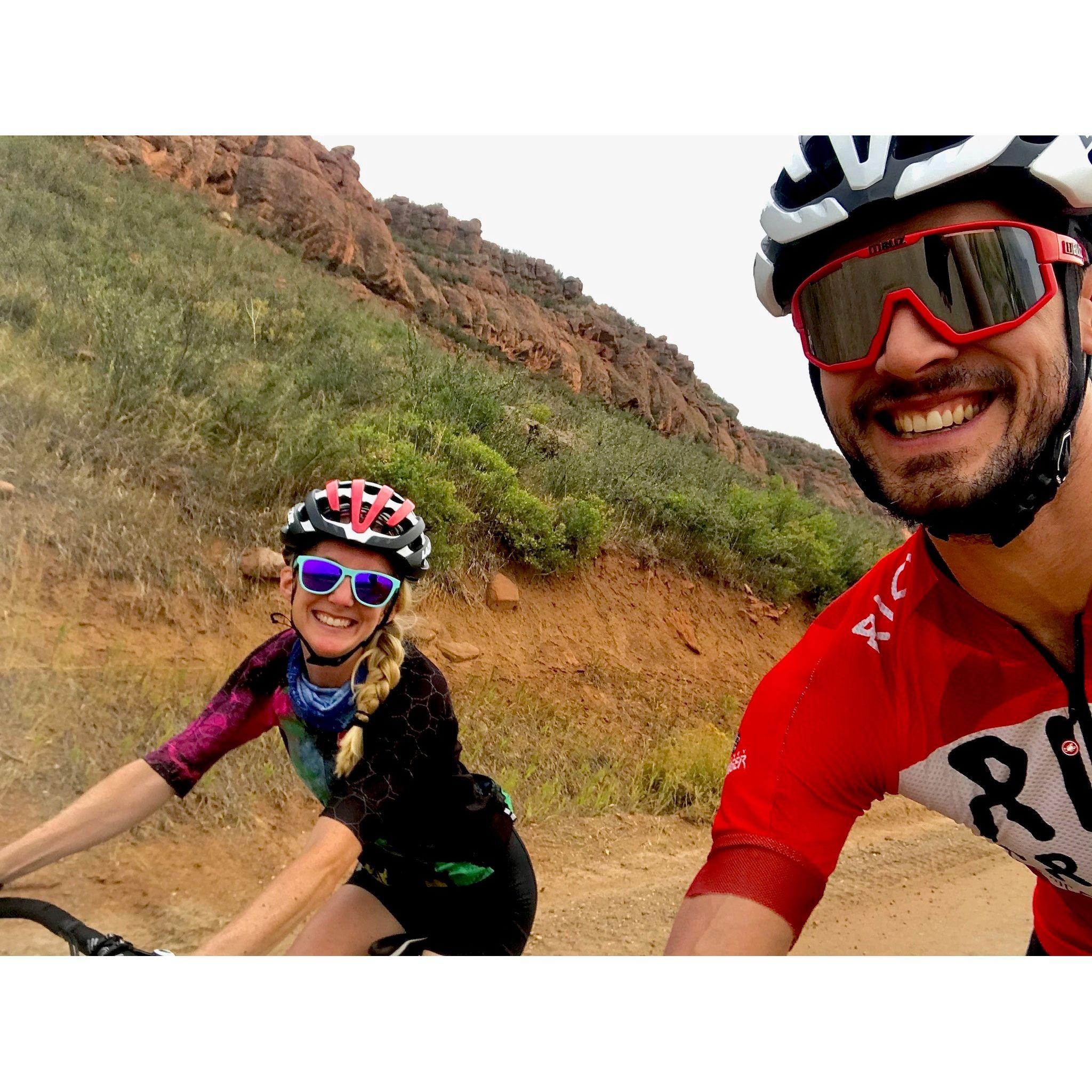 First of many bike rides together! He had me at the warm cream-pie as a post-bike treat!