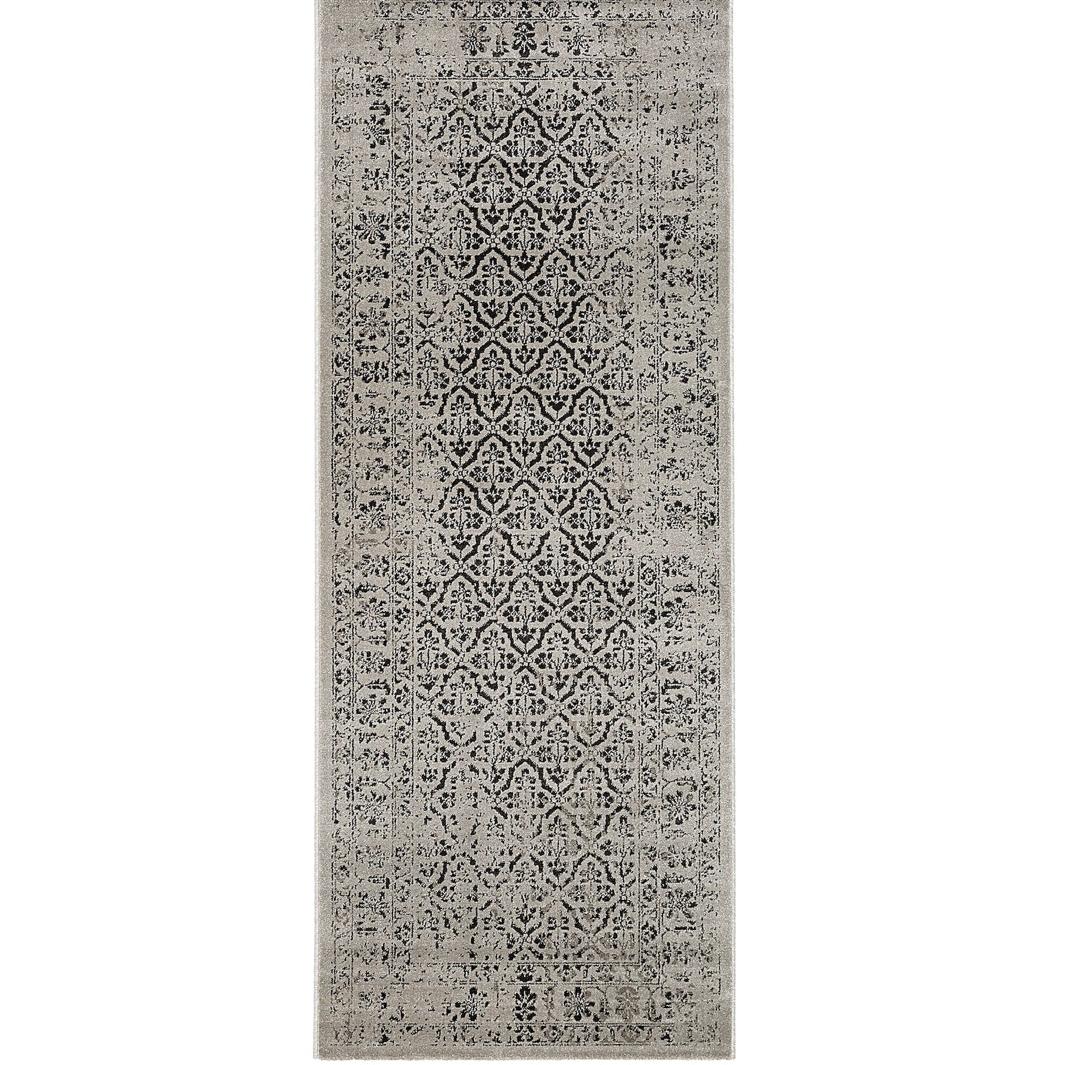 MANSTRUPRug, 2'7" x 6'7 "low pile, gray antique look, floral patterned