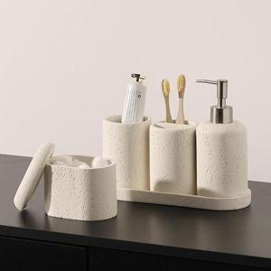 Bathroom Accessories Set in "Cream"