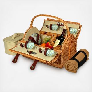 4-Person Yorkshire Picnic Basket with Blanket