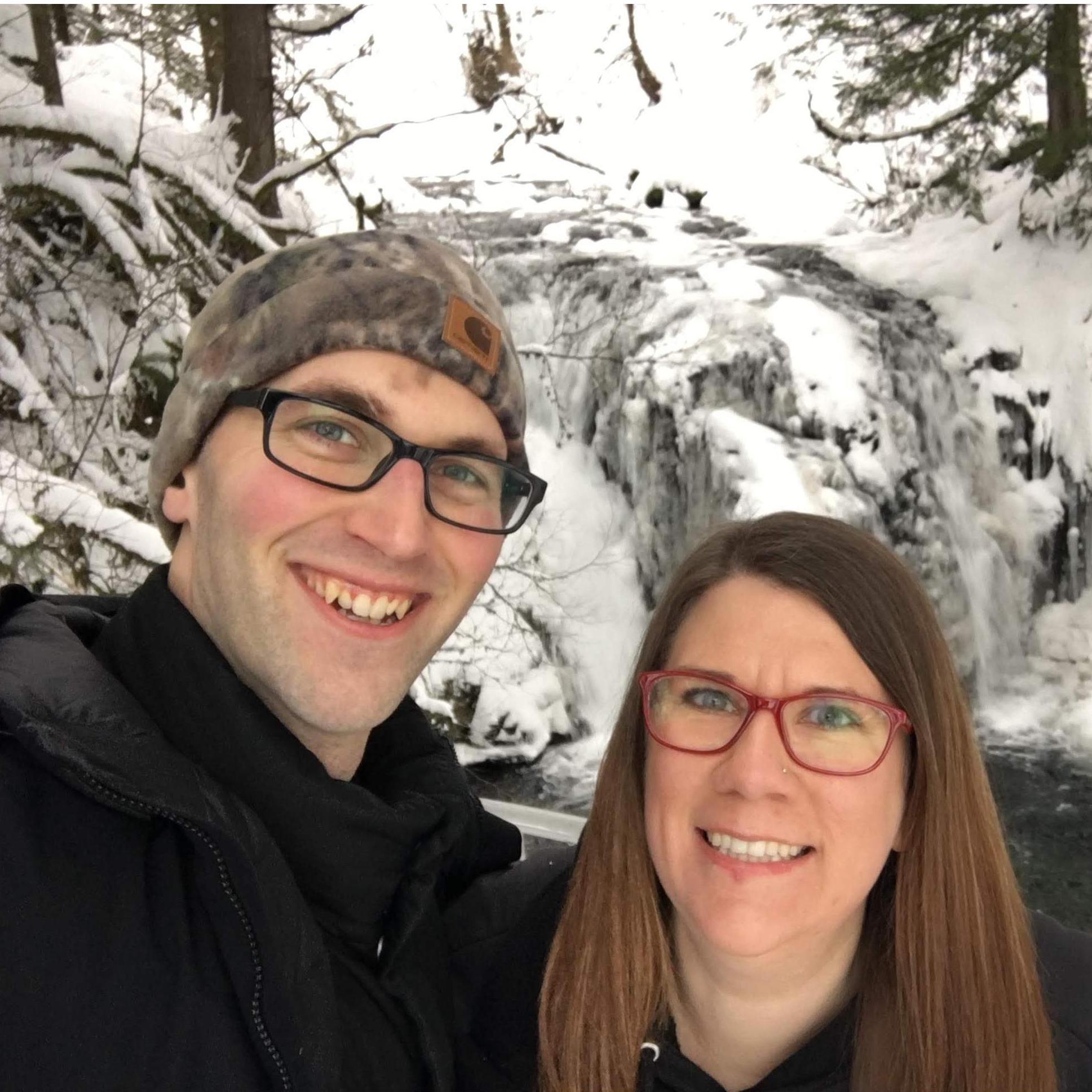 Christopher surprised Lindsey with going to Multnomah Falls to see the snow, for her birthday! We hiked all the way to the top in the snow!