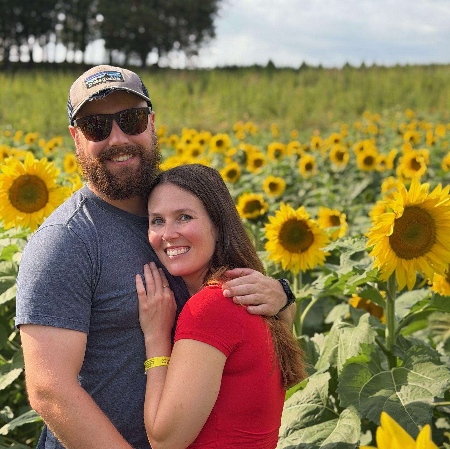 Josh & Libby visit the sunflower farm. Sunflowers are Libby's favorite flower.