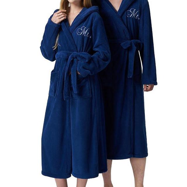 AW BRIDAL 2Pcs Mr and Mrs Robes Plush Hooded Robes for Women/Men, Christmas Wedding Anniversary Engagement Gifts for Couple