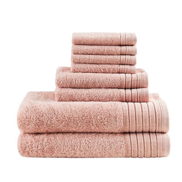 8pc Velvetine Cotton Bath Towel Set Blush