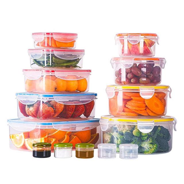 Food Storage Containers with Lids Airtight 14 Piece, Plastic Food Containers for Pantry & Kitchen Organization, BPA Free, Freezer, Microwave & Dishwasher Safe