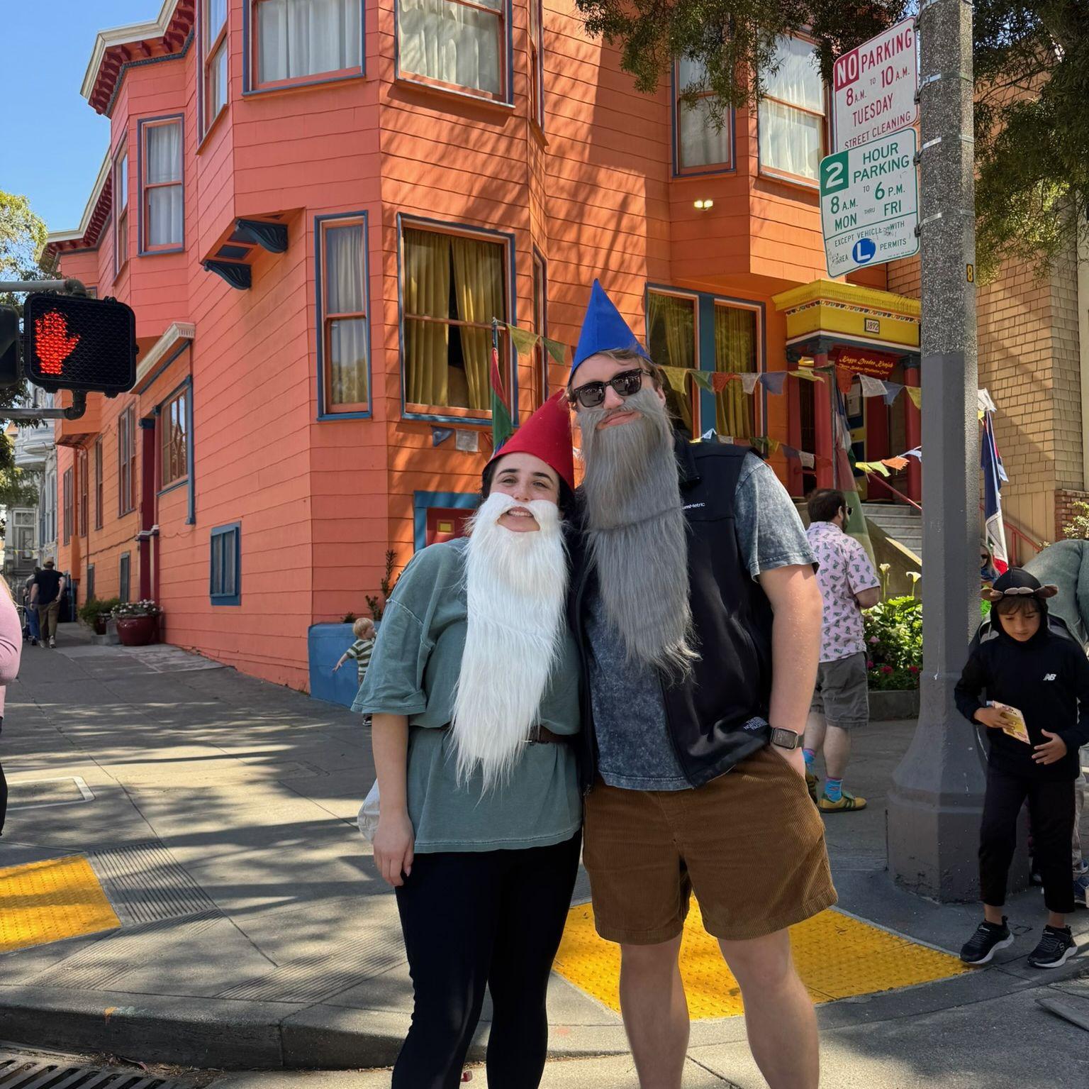 Blake's birthday/Bay to Breakers. We decided to dress as gnomes.