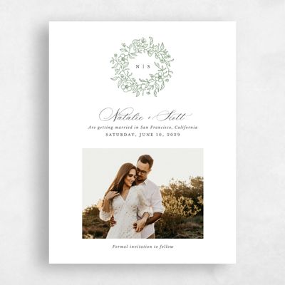 White Photo Wedding Save the Date - Elaina Photo