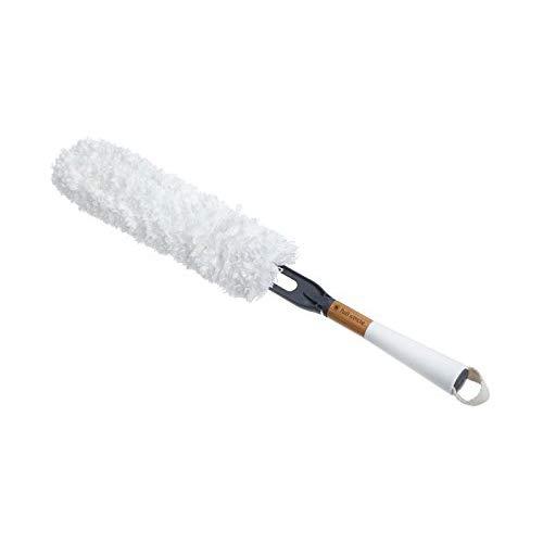 Full Circle Dust Whisperer Washable Microfiber Duster with Replaceable Head, White