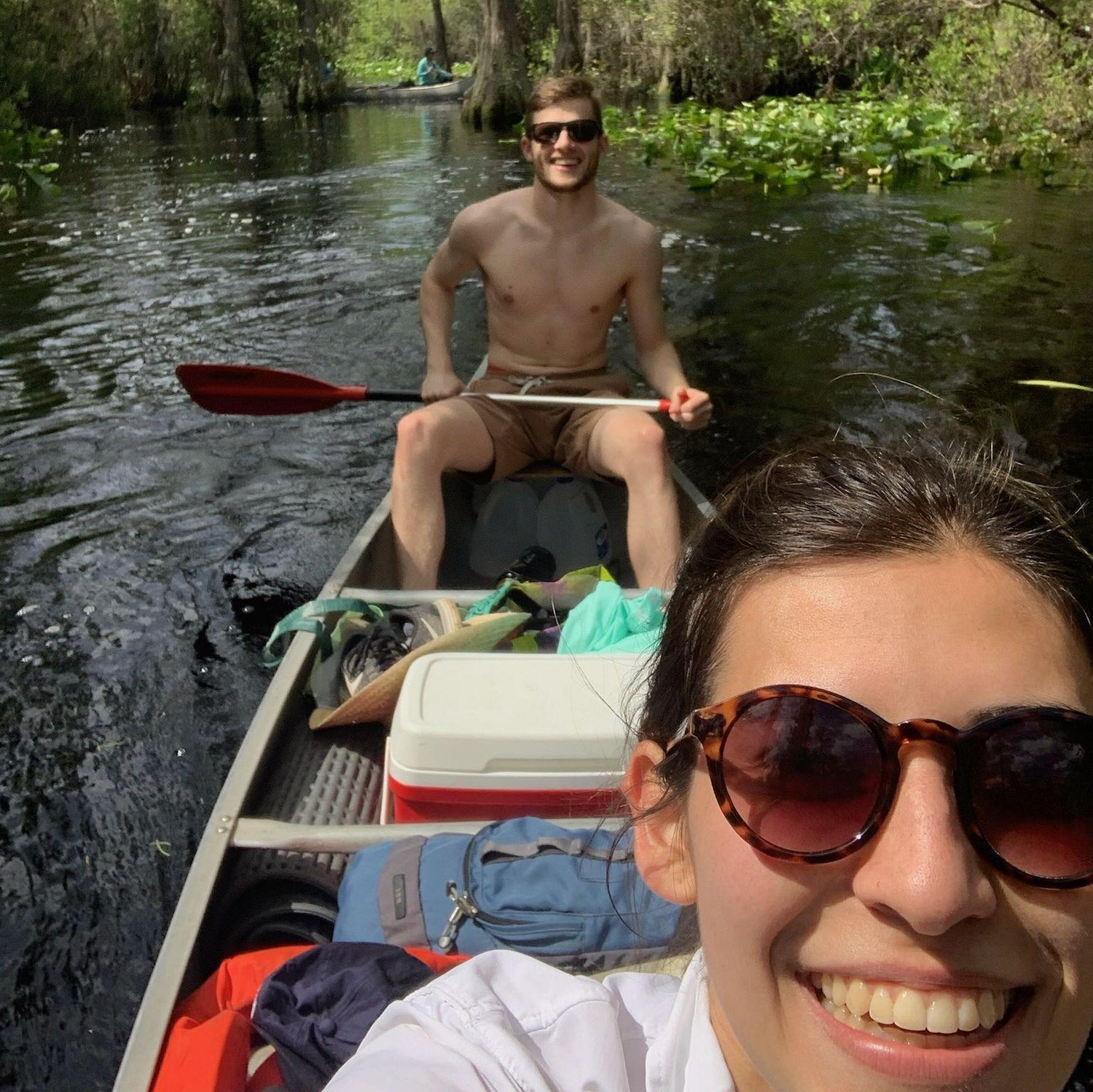 Canoe camping in Okeefenokee swamp (we called this "Swamping")