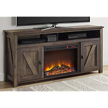 Ameriwood Home Farmington Electric Fireplace TV Console for TVs up to 60", Rustic