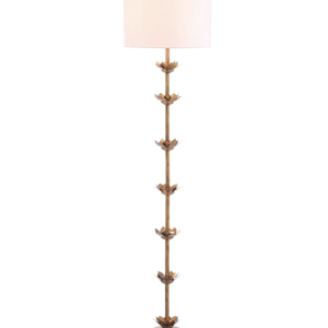 Safavieh FLL4003A Lighting Collection Landen Leaf 63.5" Antique Gold Floor Lamp, Metal