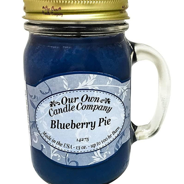 Our Own Candle Company Blueberry Pie Scented 13 oz Mason Jar Candle - Made in The USA