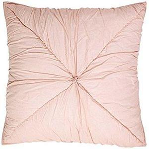 Farmhouse Bedding - Camille Pink Quilted Euro Sham, Blush Pink
