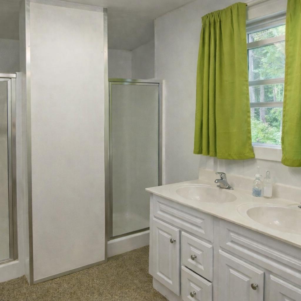 Camp Saginaw Showers - Each Cabin has two showers and two sinks like this.