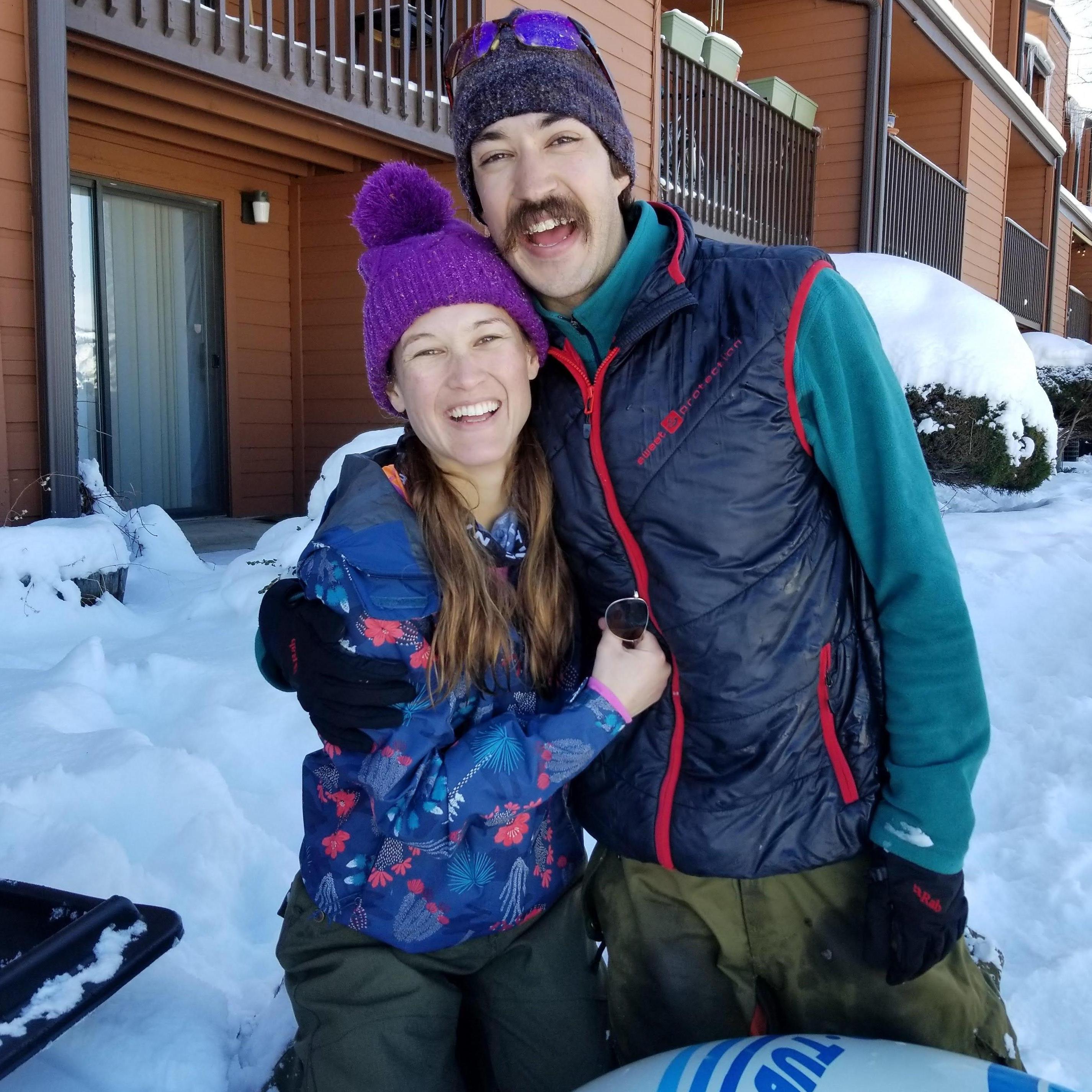 Sledding behind our condo