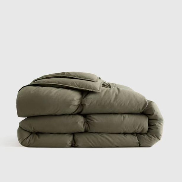 Cotton Pintuck Comforter - Dusty Olive, King/Cal King