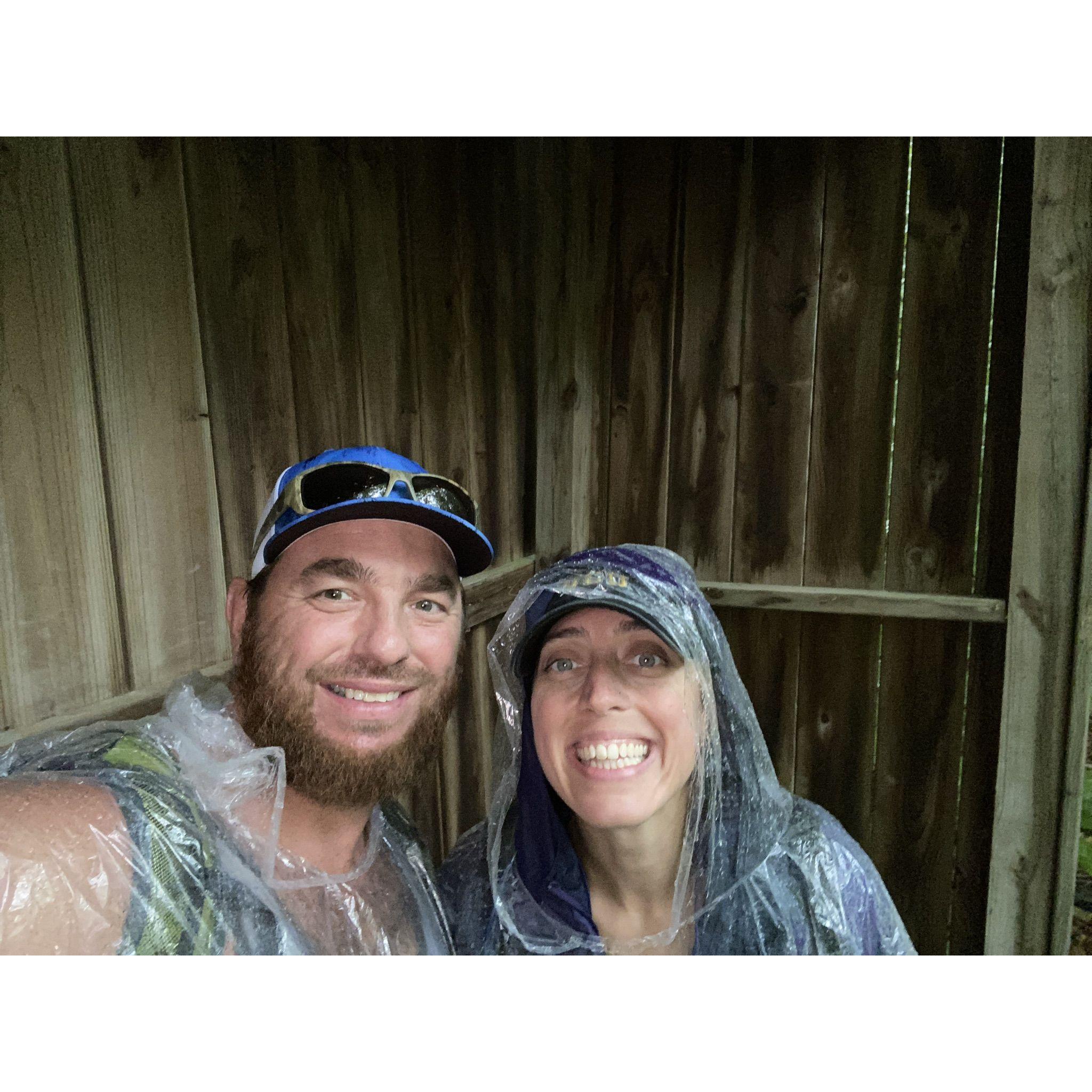 A little rain won't stop us from having a good time!