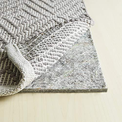 RUGPADUSA - Basics - 9'x12' - 3/8" Thick - 100% Felt - Protective Cushioning Rug Pad - Optional Non Slip Rubber Backing - Safe for All Floors and Finishes including Hardwoods