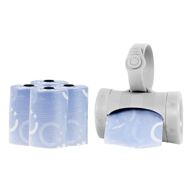 Ubbi On The Go Gray Bag Dispenser and Waste Disposal Bags Refill, Lavender Scented, Baby Savings Bundle
