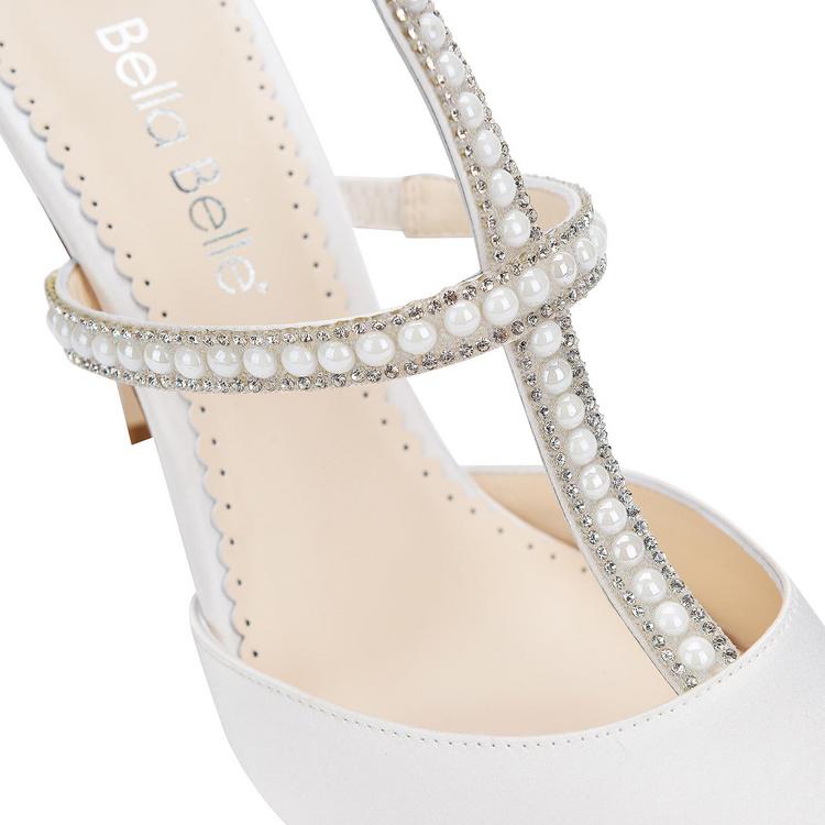 Bella Belle Shoes, Carolina Crystals And Pearl Wedding Heels