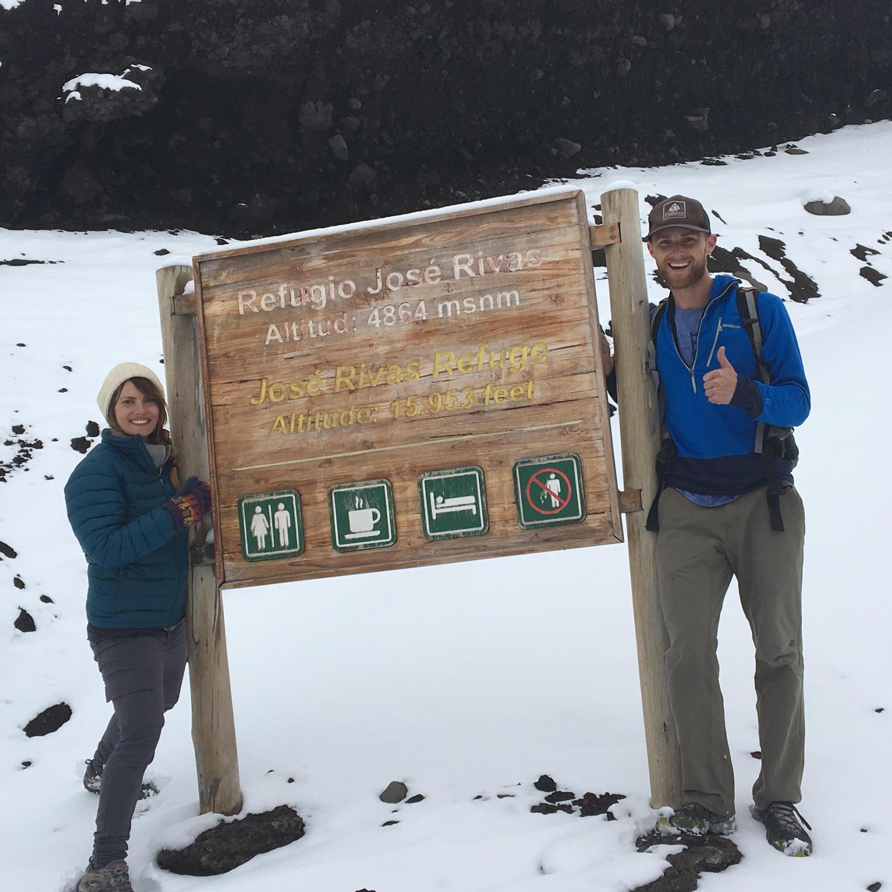 Hiking on Cotopaxi, the dominant volcano in Ecuador.